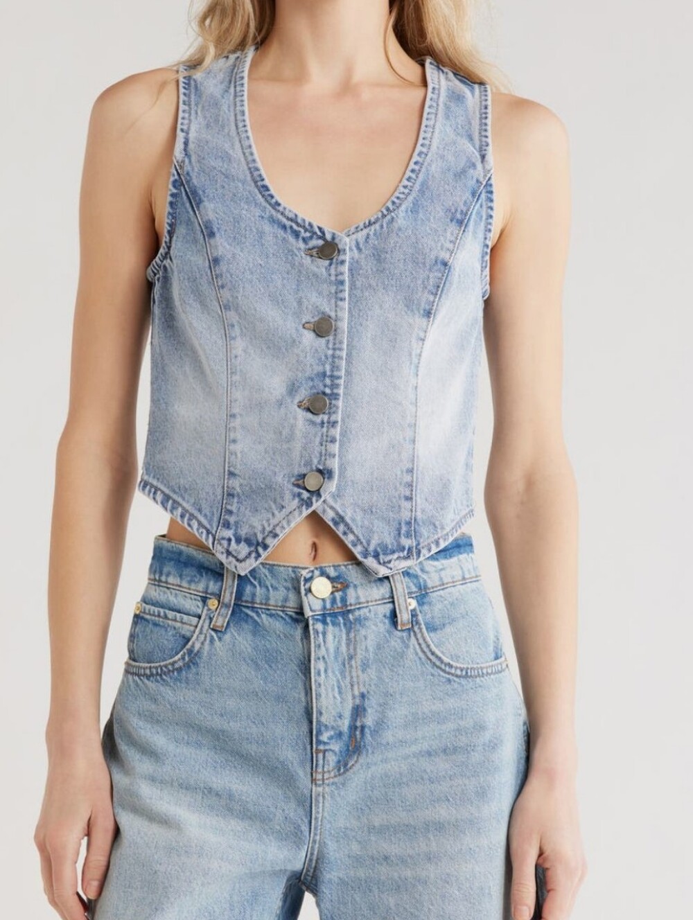 French Connection Size XS Denim Vest Msrp $98